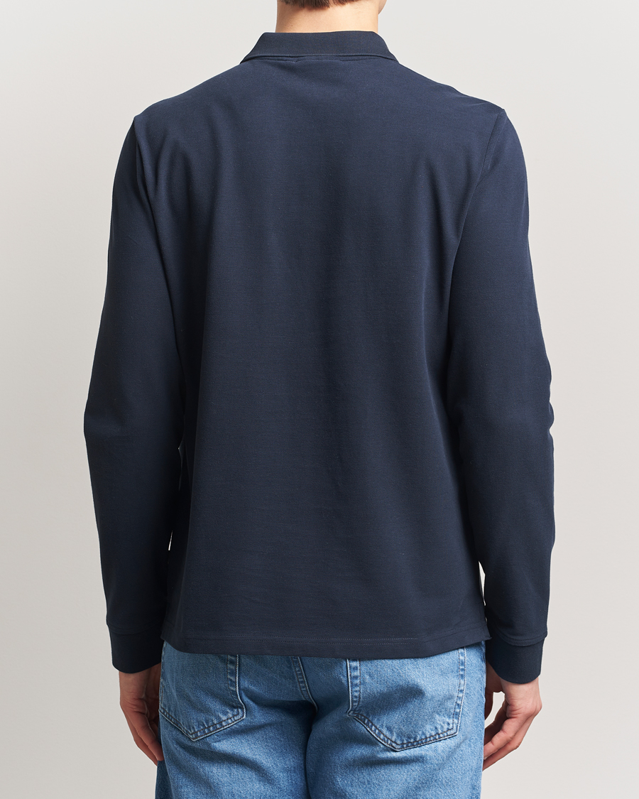 Herr | Pikéer | Morris | Camden Long Sleeve Pique Dark Blue