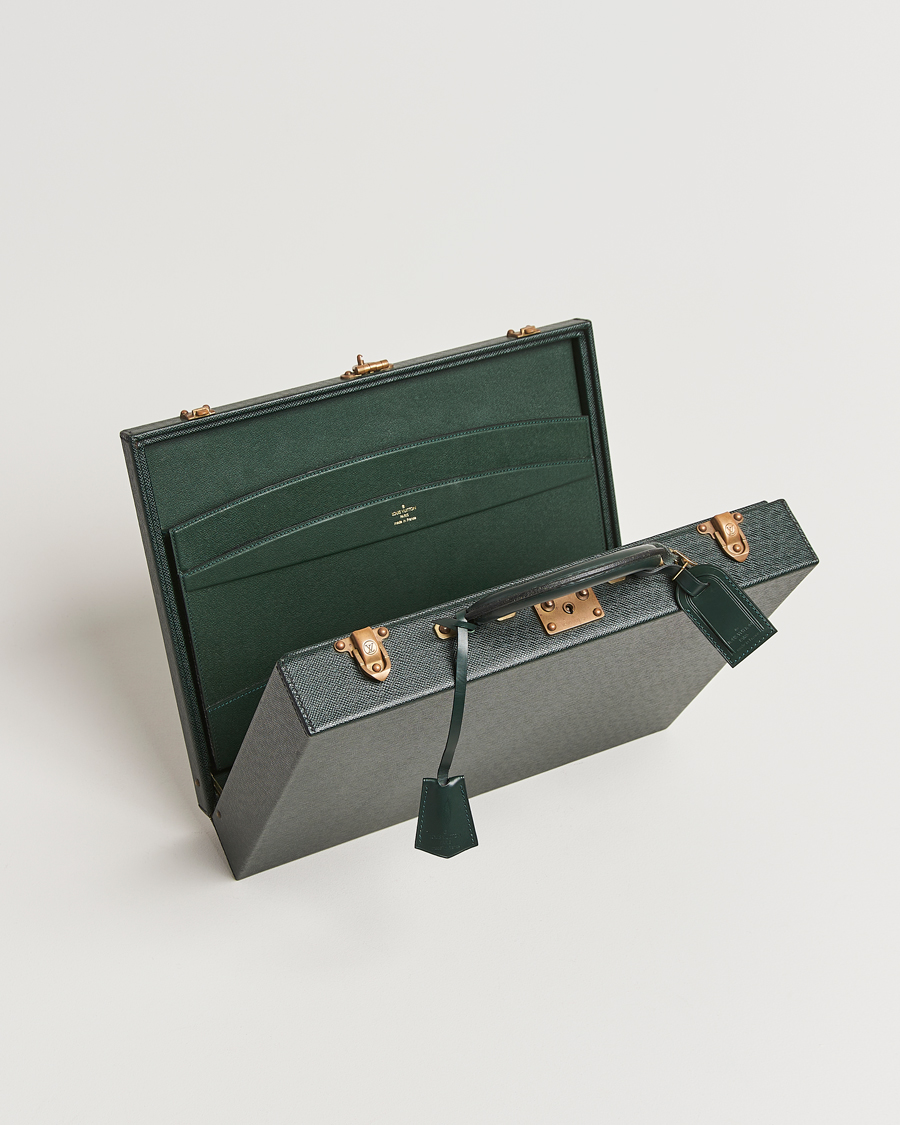 Herr | Pre-Owned & Vintage Bags | Louis Vuitton Pre-Owned | Diplomat Briefcase Taiga Green