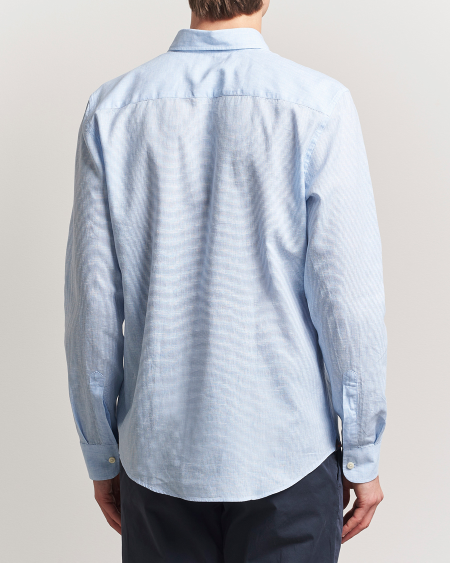 Herr | Skjortor | Morris | Linen Checked Shirt Blue