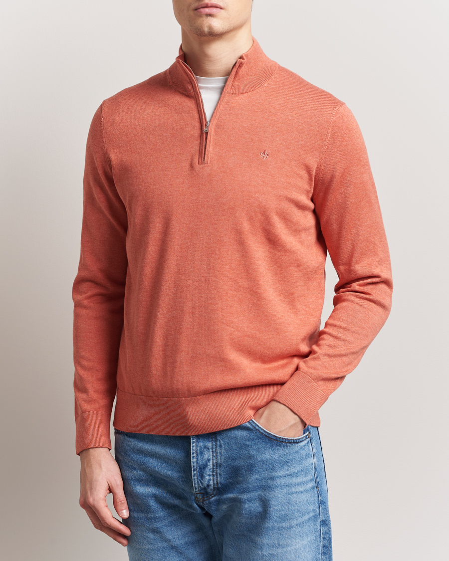 Herr | Tröjor | Morris | Riley Cotton Half Zip Orange