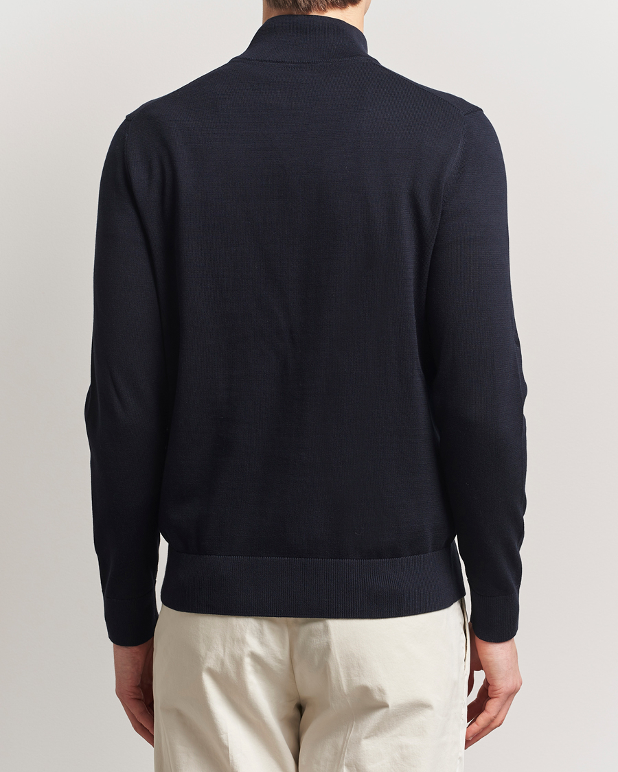 Herr | Tröjor | Morris | Riley Cotton Half Zip Dark Blue