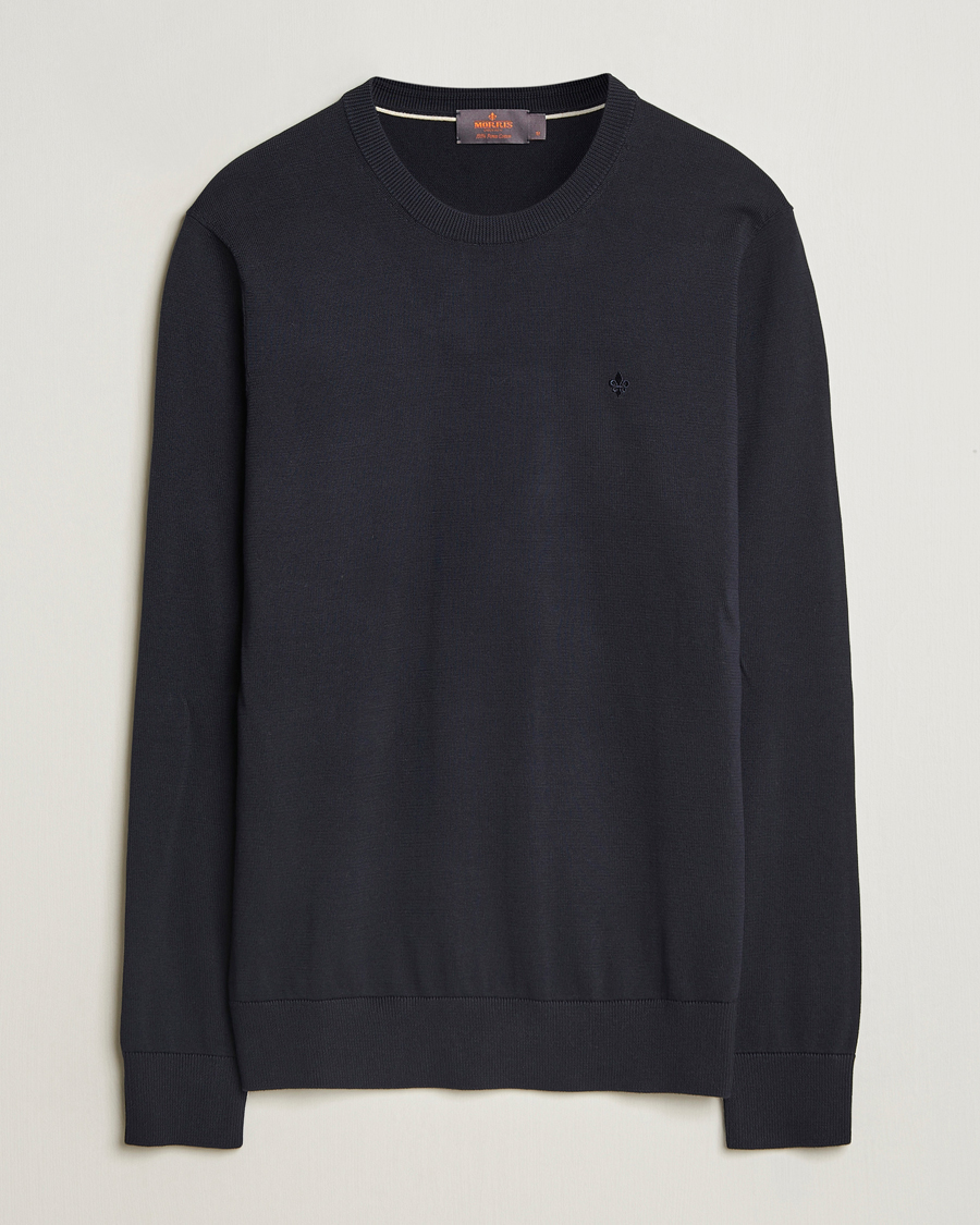 Herr | Tröjor | Morris | Riley Cotton O-Neck Dark Blue