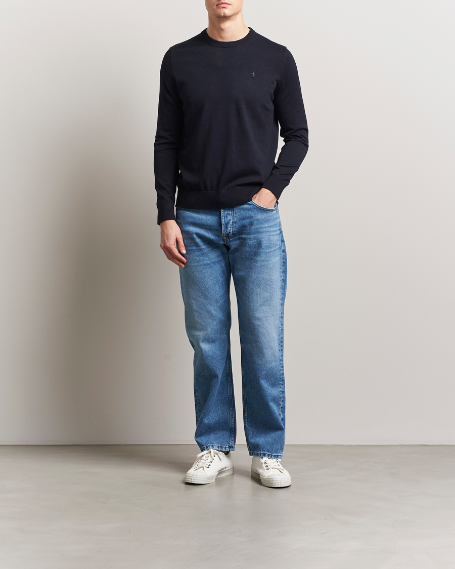 Herr | Tröjor | Morris | Riley Cotton O-Neck Dark Blue