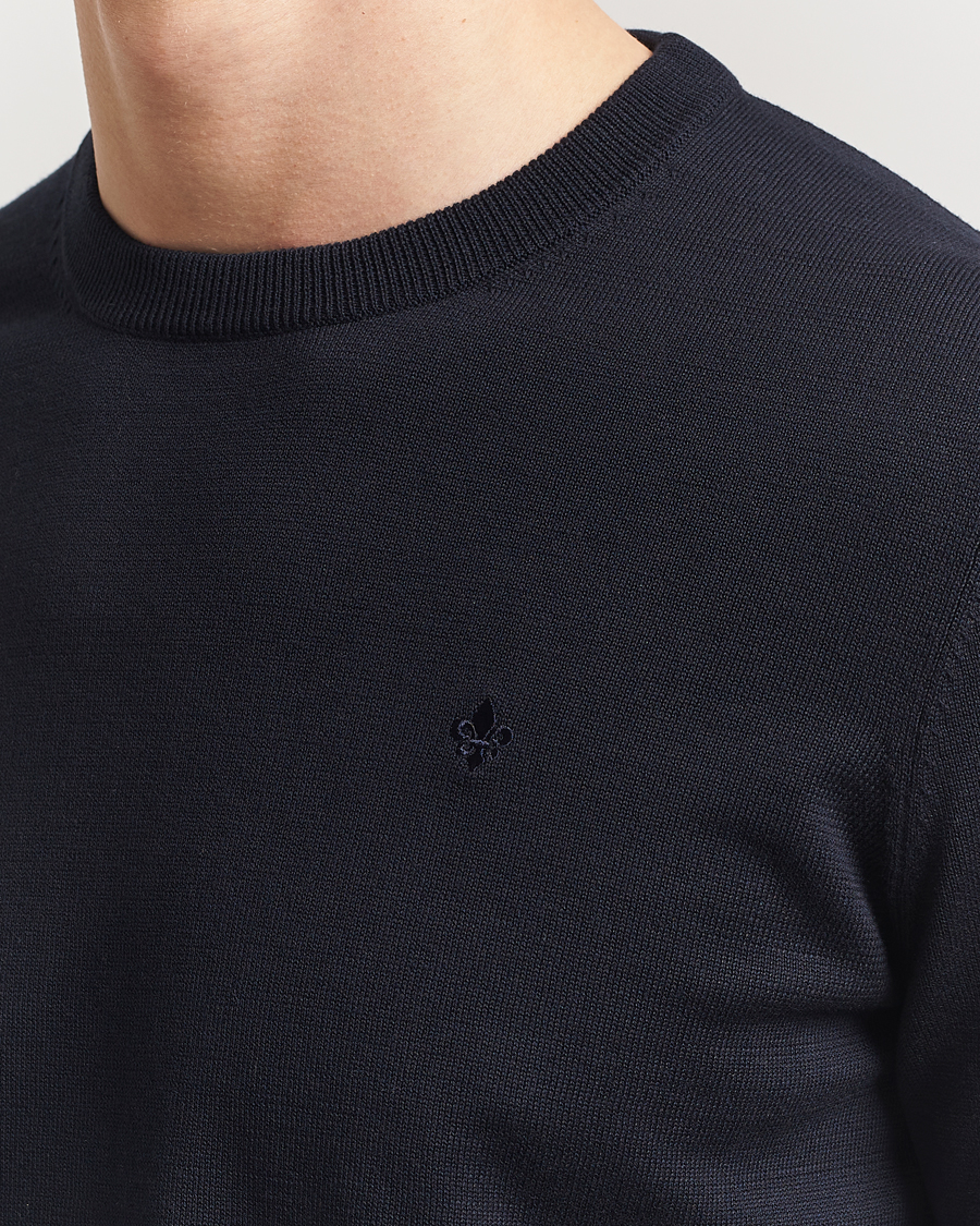 Herr | Tröjor | Morris | Riley Cotton O-Neck Dark Blue