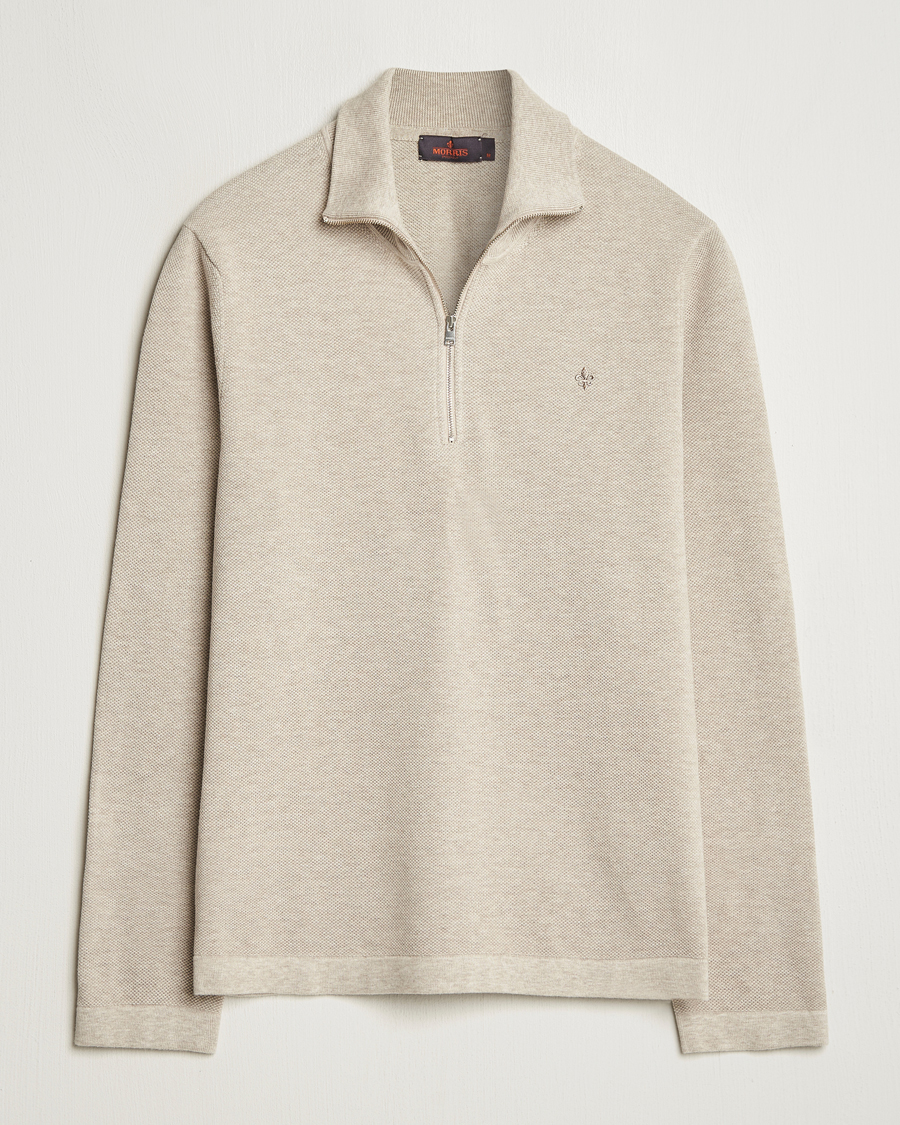 Herr | Tröjor | Morris | Jake Cotton Half Zip Khaki