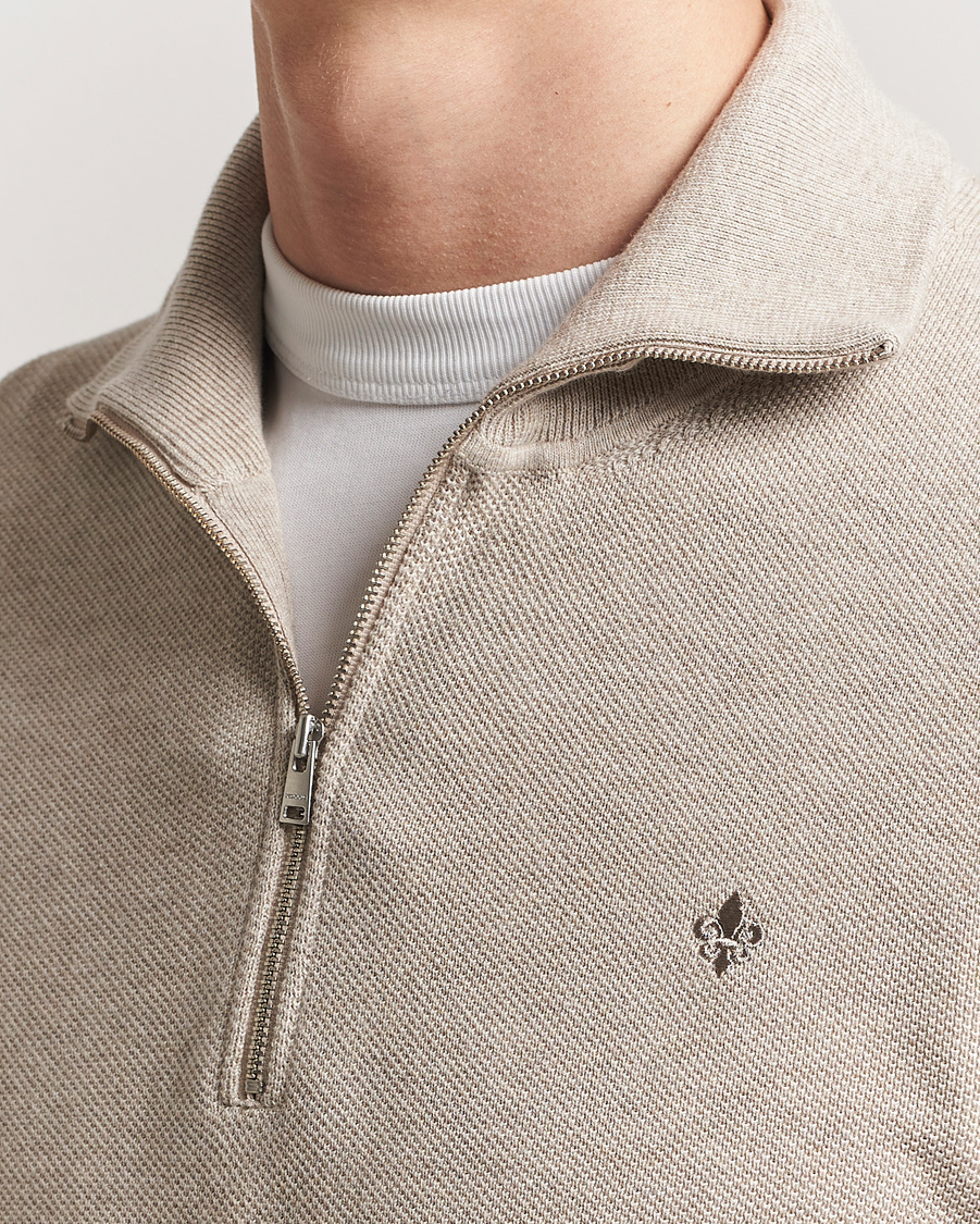 Herr | Tröjor | Morris | Jake Cotton Half Zip Khaki