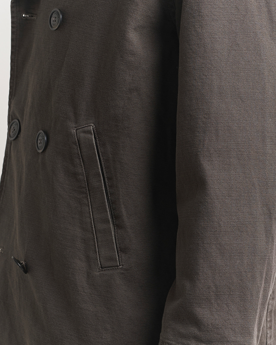 Herr | Jackor | Baracuta | Garment Dyed Canvas Peacoat Faded Black
