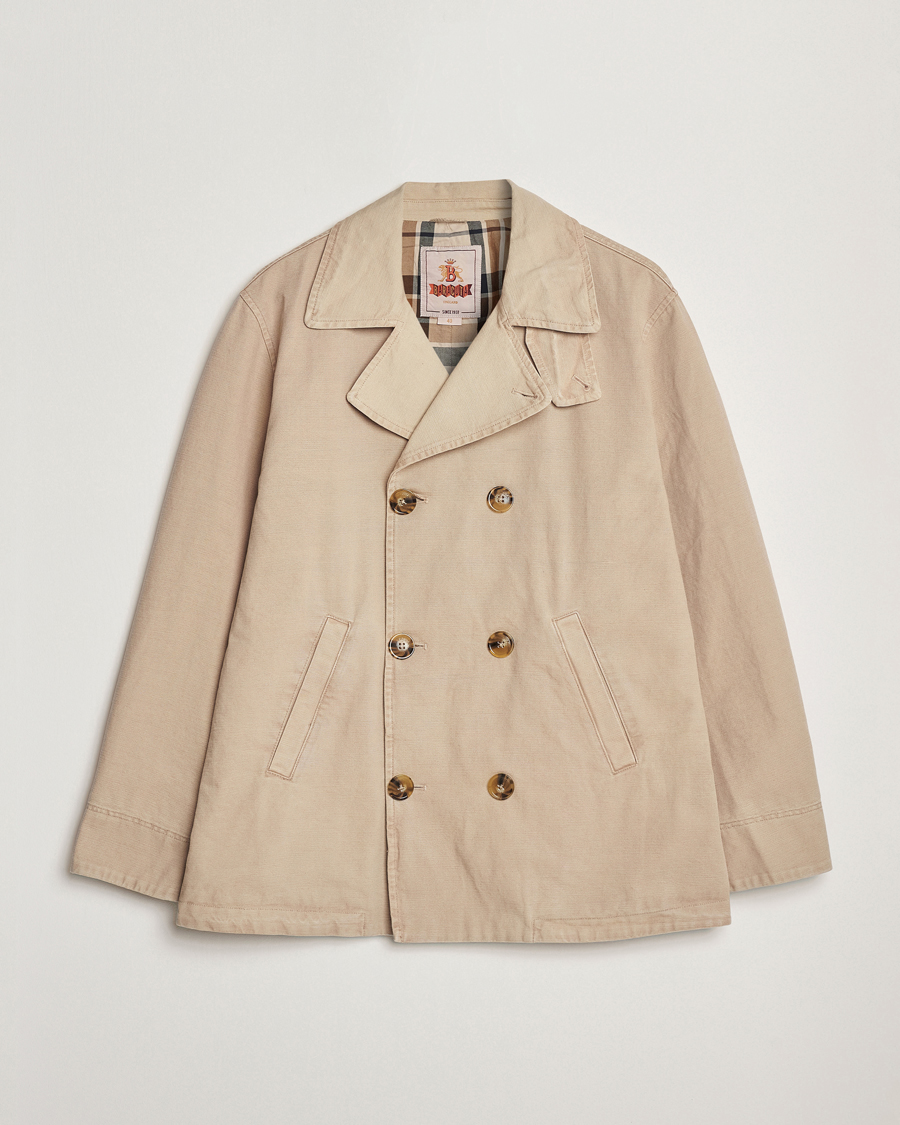 Herr | Jackor | Baracuta | Garment Dyed Canvas Peacoat British Khaki