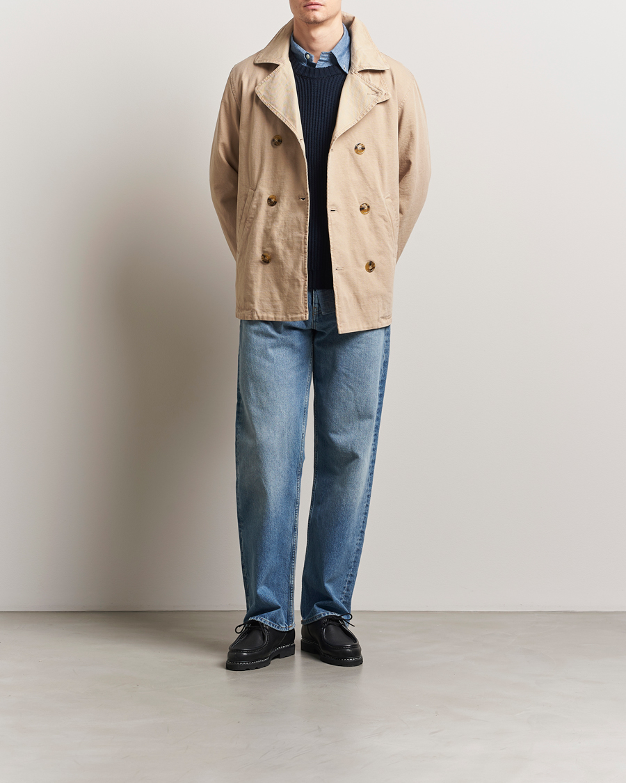 Herr | Jackor | Baracuta | Garment Dyed Canvas Peacoat British Khaki