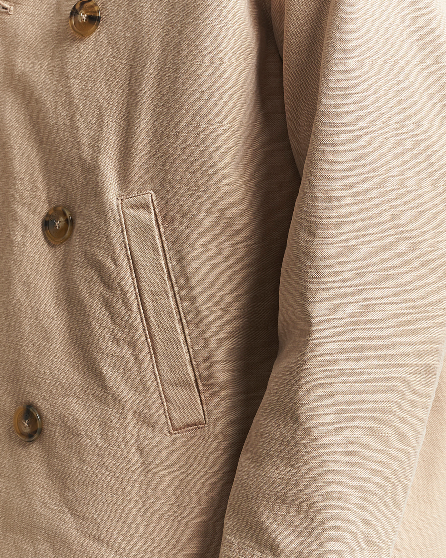 Herr | Jackor | Baracuta | Garment Dyed Canvas Peacoat British Khaki