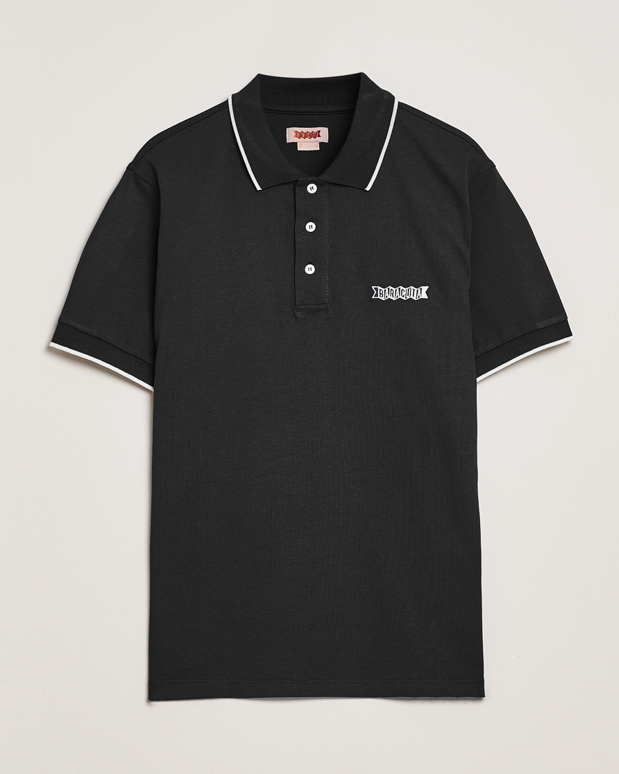 Herr | Pikéer | Baracuta | Short Sleeve Cotton Jersey Polo Black