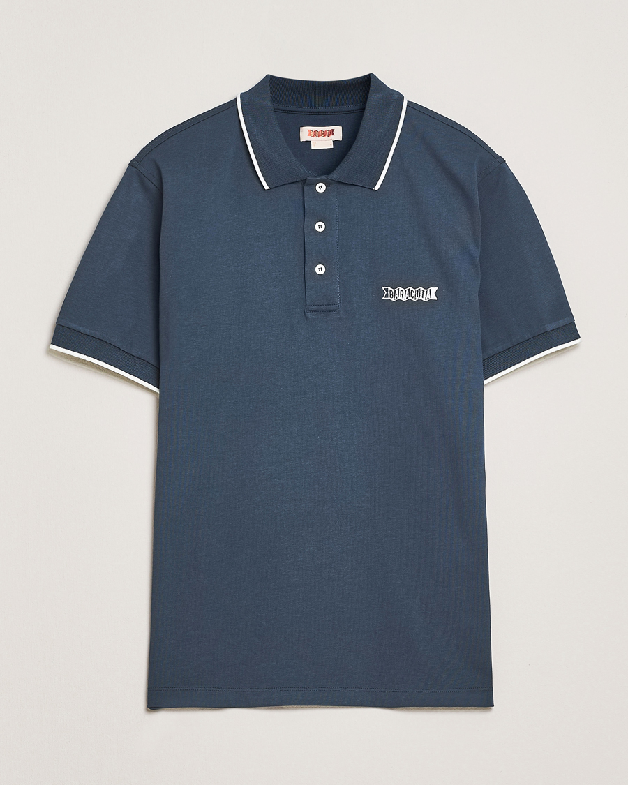 Herr | Pikéer | Baracuta | Short Sleeve Cotton Jersey Polo Sea Storm