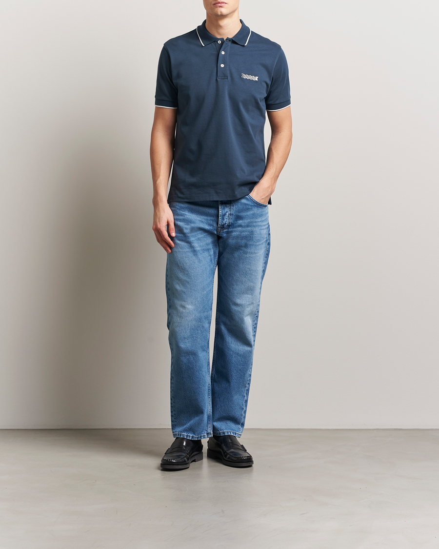 Herr | Pikéer | Baracuta | Short Sleeve Cotton Jersey Polo Sea Storm