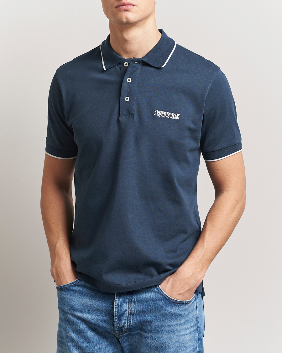 Herr | Pikéer | Baracuta | Short Sleeve Cotton Jersey Polo Sea Storm