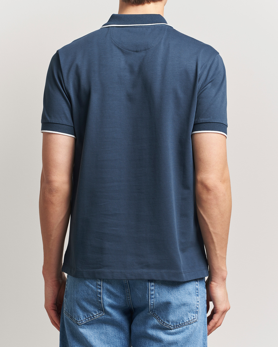 Herr | Pikéer | Baracuta | Short Sleeve Cotton Jersey Polo Sea Storm