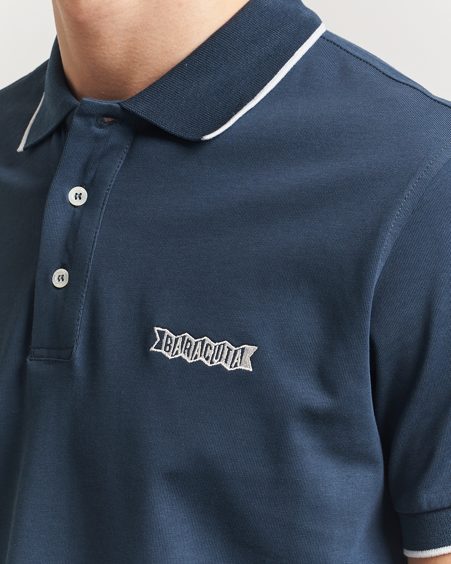 Herr | Pikéer | Baracuta | Short Sleeve Cotton Jersey Polo Sea Storm