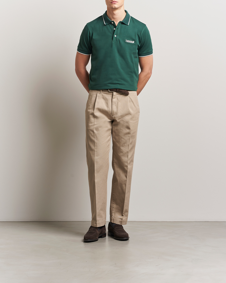 Herr | Pikéer | Baracuta | Short Sleeve Cotton Jersey Polo Racing Green