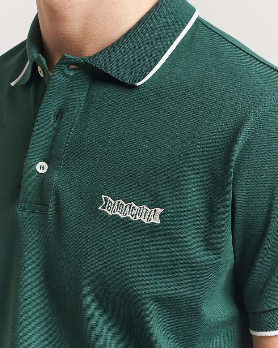 Herr | Pikéer | Baracuta | Short Sleeve Cotton Jersey Polo Racing Green