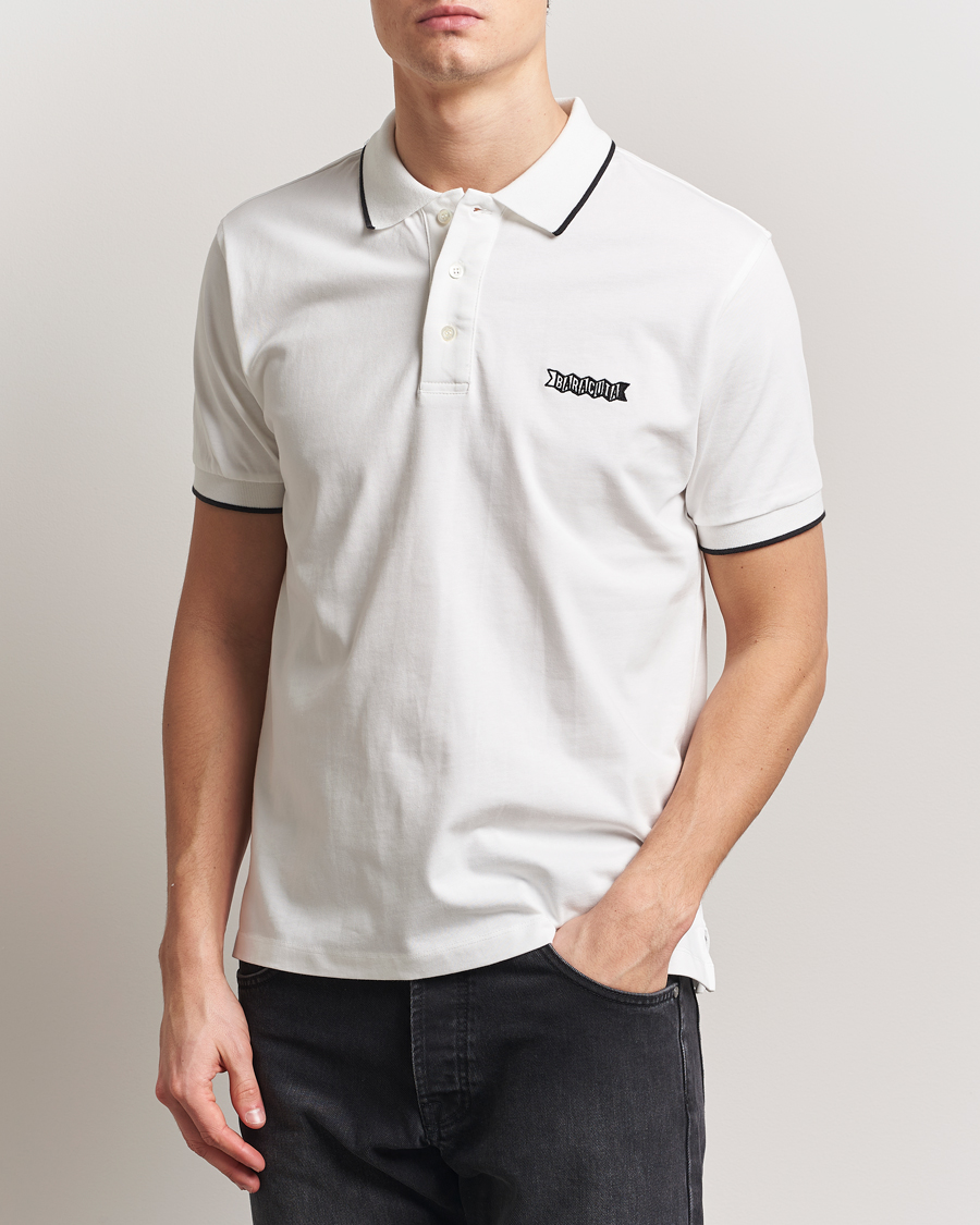 Herr | Pikéer | Baracuta | Short Sleeve Cotton Jersey Polo Ivory