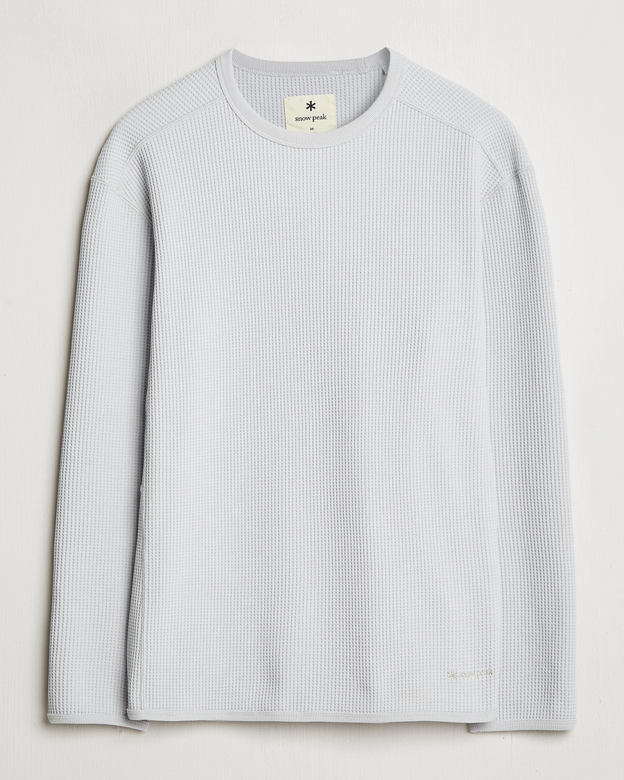 Herr | T-Shirts | Snow Peak | Dry Waffle Long Sleeve T-Shirt Light Grey