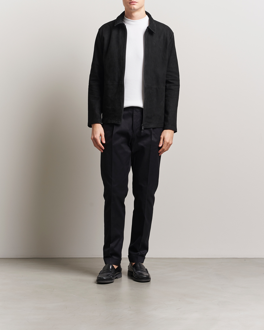 Herr | Byxor | Tiger of Sweden | Tenuta Pleated Cotton Trousers Black