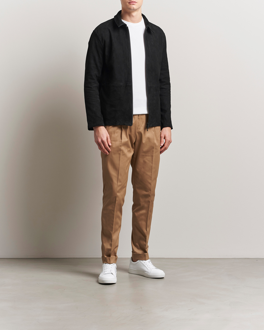 Herr | Byxor | Tiger of Sweden | Tenuta Pleated Cotton Trousers Beige