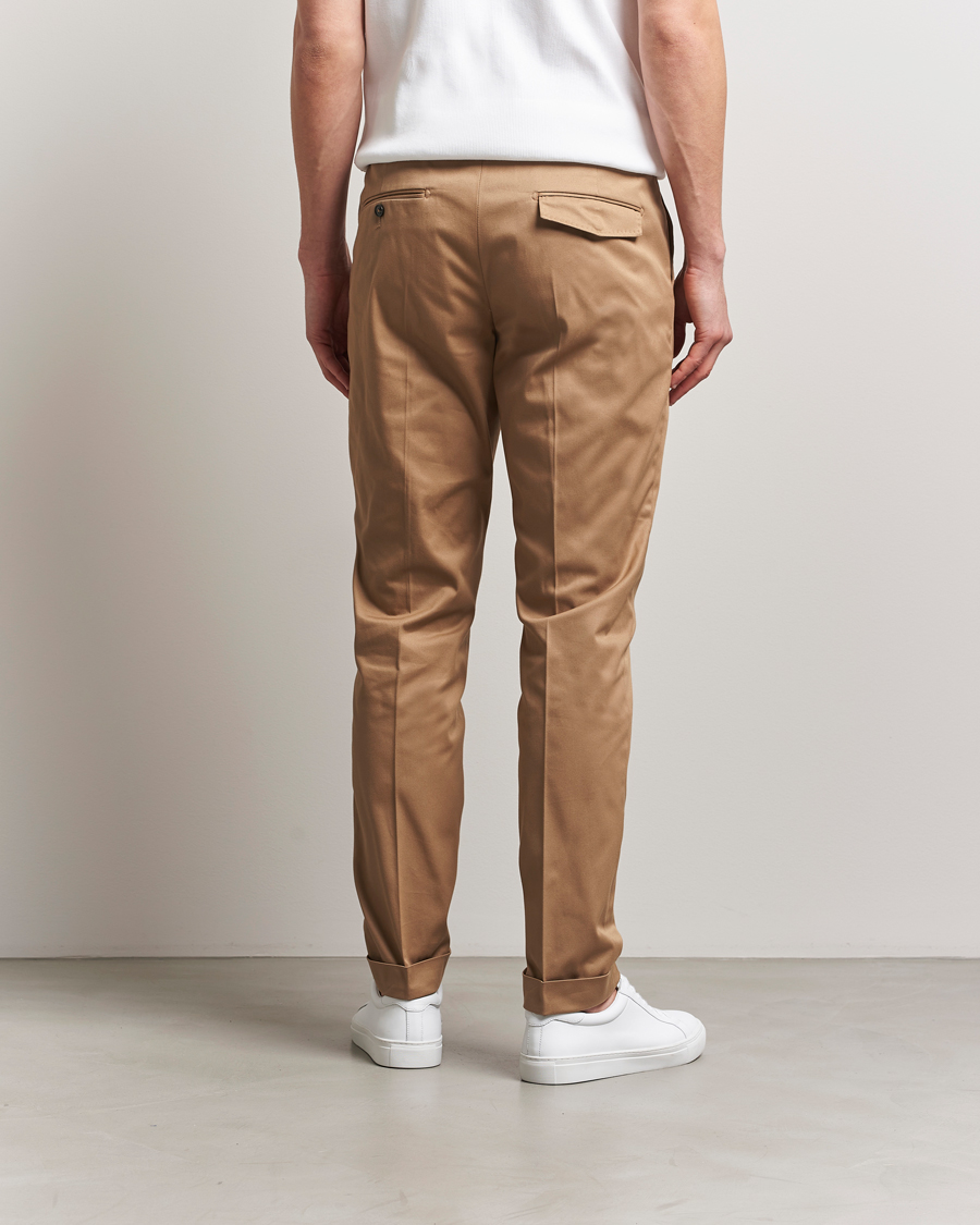 Herr | Byxor | Tiger of Sweden | Tenuta Pleated Cotton Trousers Beige