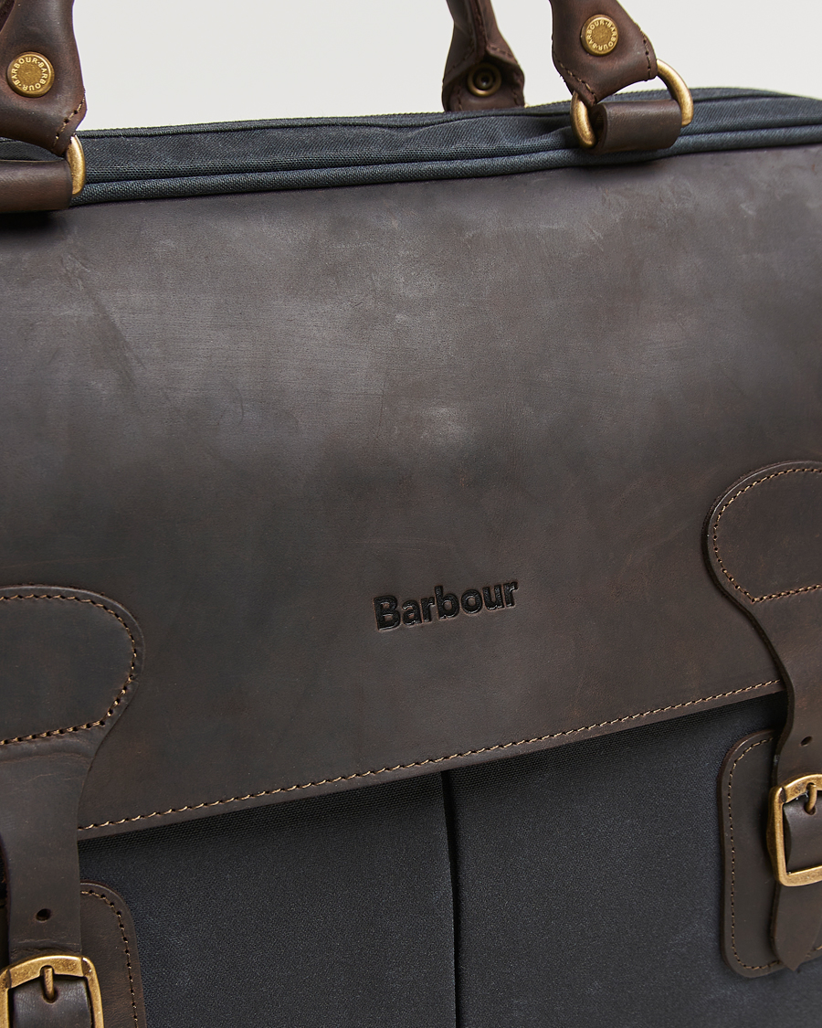 Herr | Barbour Lifestyle Wax Leather Briefcase Navy | Barbour Lifestyle | Wax Leather Briefcase Navy