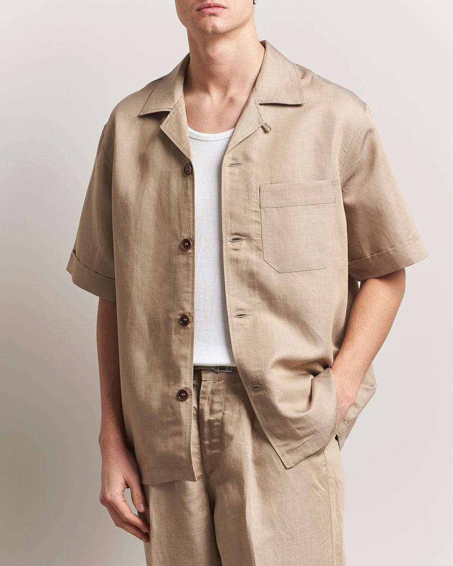 Herr | Skjortor | CDLP | Camp Collar Shirt Hazel Beige