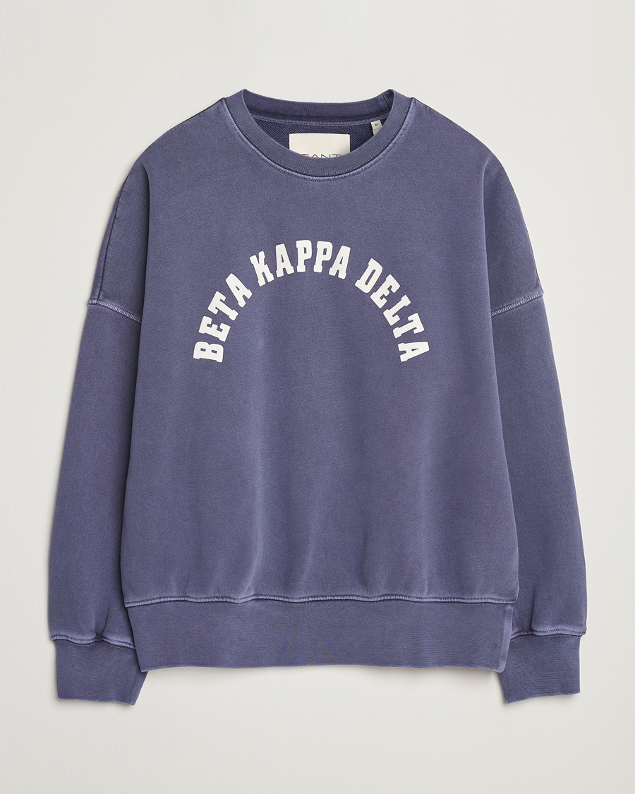 Herr | Tröjor | GANT 240 Mulberry Street | Graphic Crew Neck Sweatshirt Dusty Blue Sea