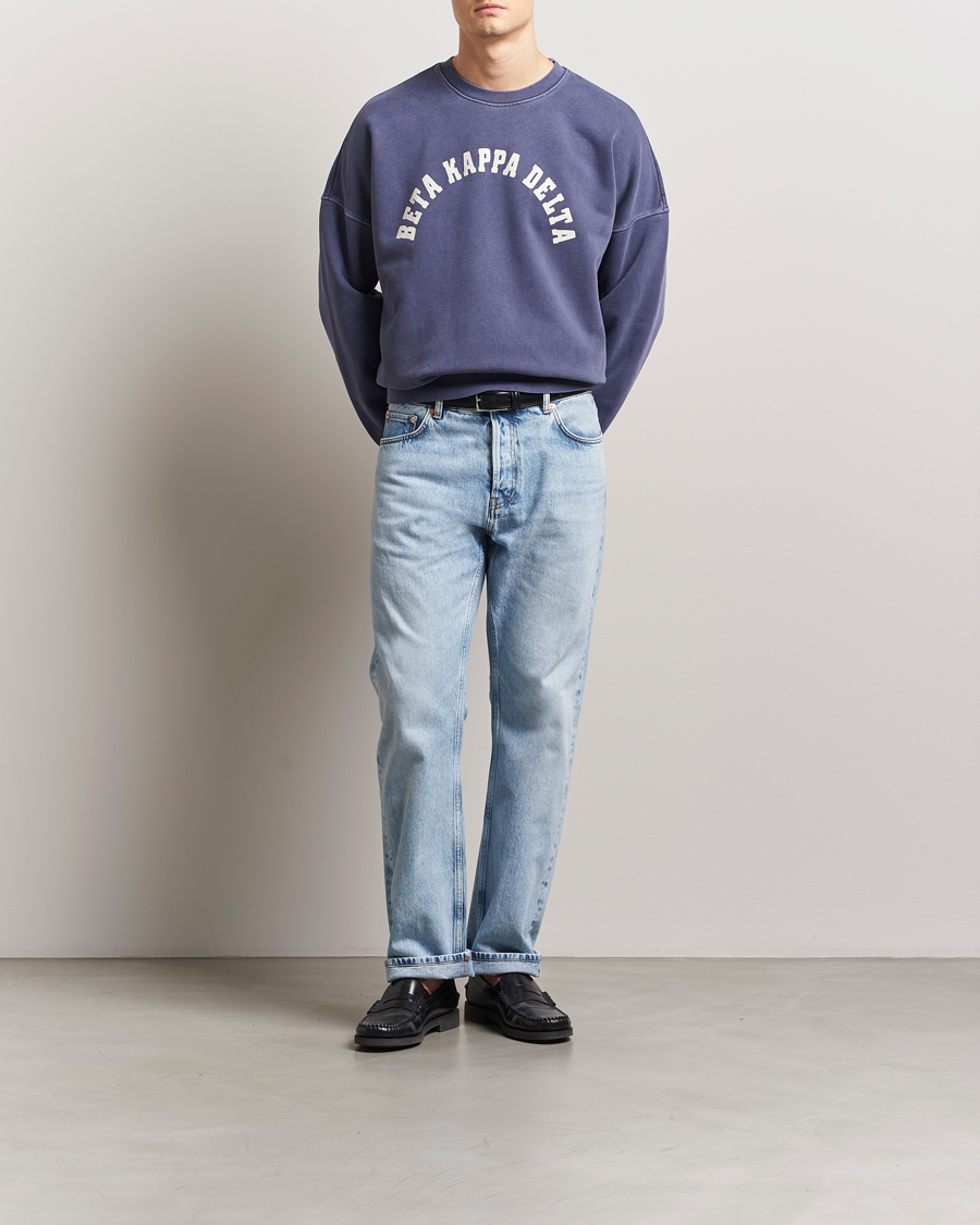 Herr | Tröjor | GANT 240 Mulberry Street | Graphic Crew Neck Sweatshirt Dusty Blue Sea