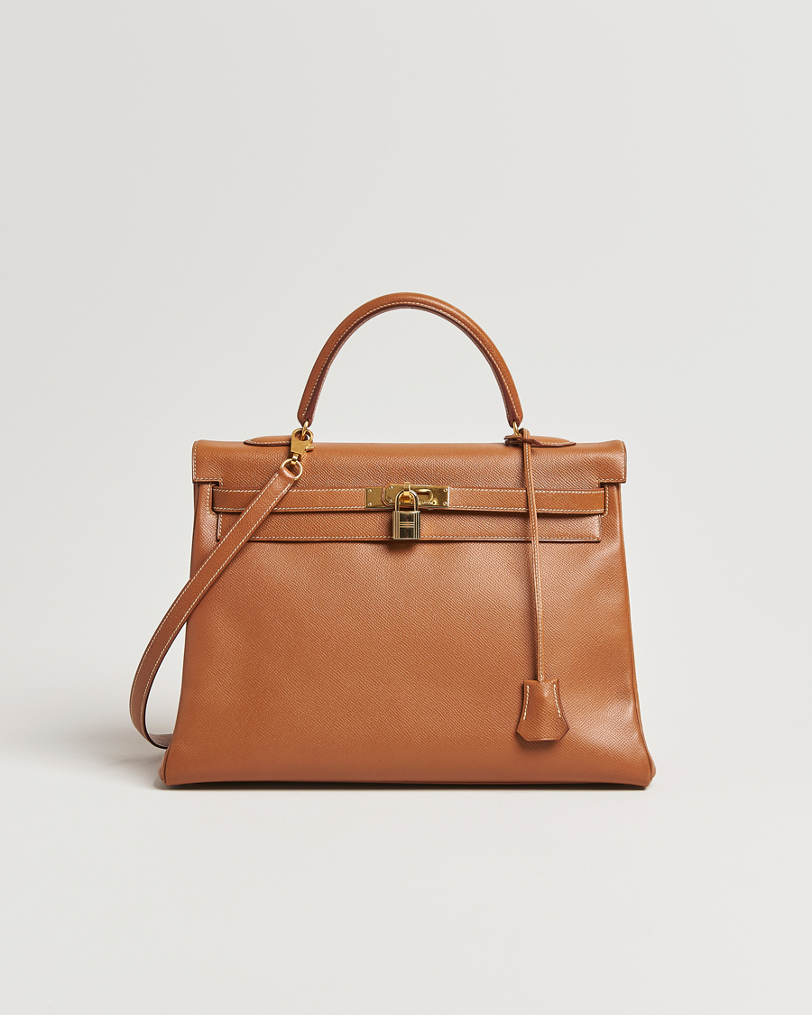 Herr | Hermès Pre-Owned Kelly 35 Courchevel Handbag Gold | Hermès Pre-Owned | Kelly 35 Courchevel Handbag Gold