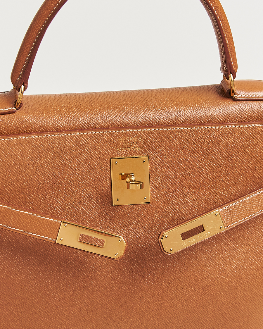 Herr | Hermès Pre-Owned Kelly 35 Courchevel Handbag Gold | Hermès Pre-Owned | Kelly 35 Courchevel Handbag Gold