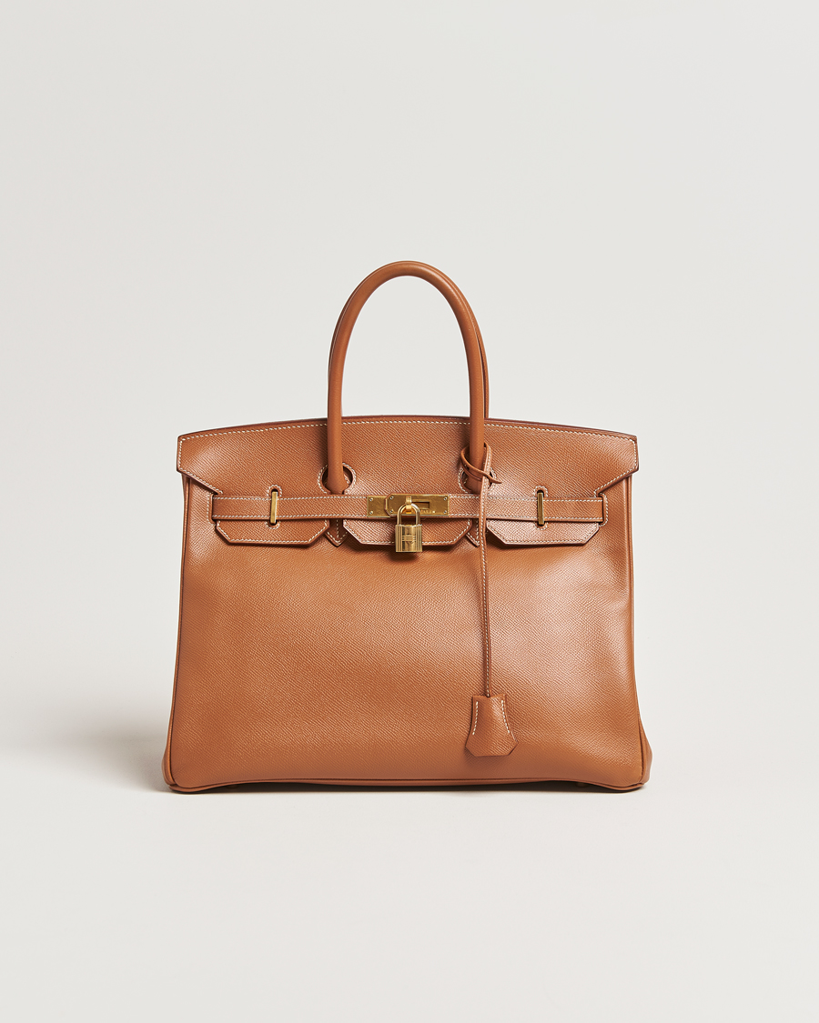 Herr | Hermès Pre-Owned Birkin 35 Handbag Courchevel Gold | Hermès Pre-Owned | Birkin 35 Handbag Courchevel Gold