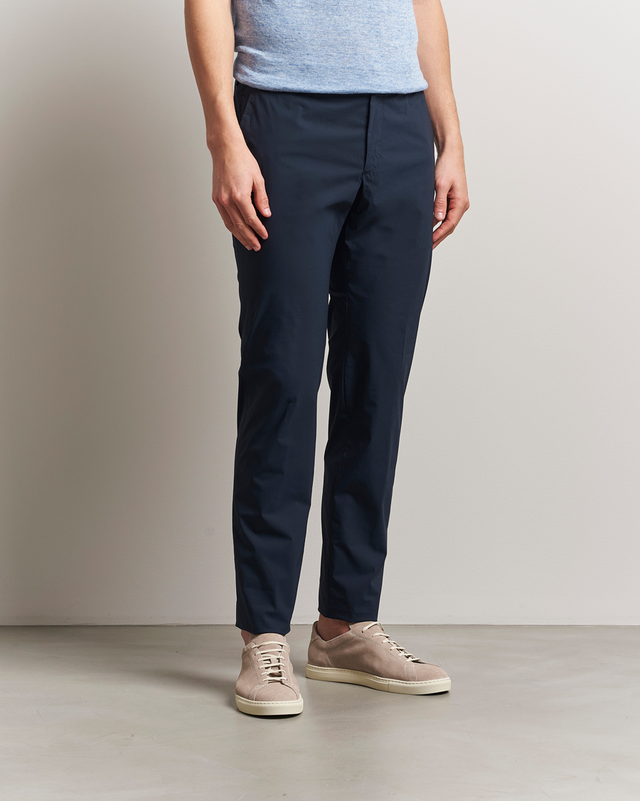 Herr | Byxor | Incotex | Cotton Poplin Drawstring Pants Navy