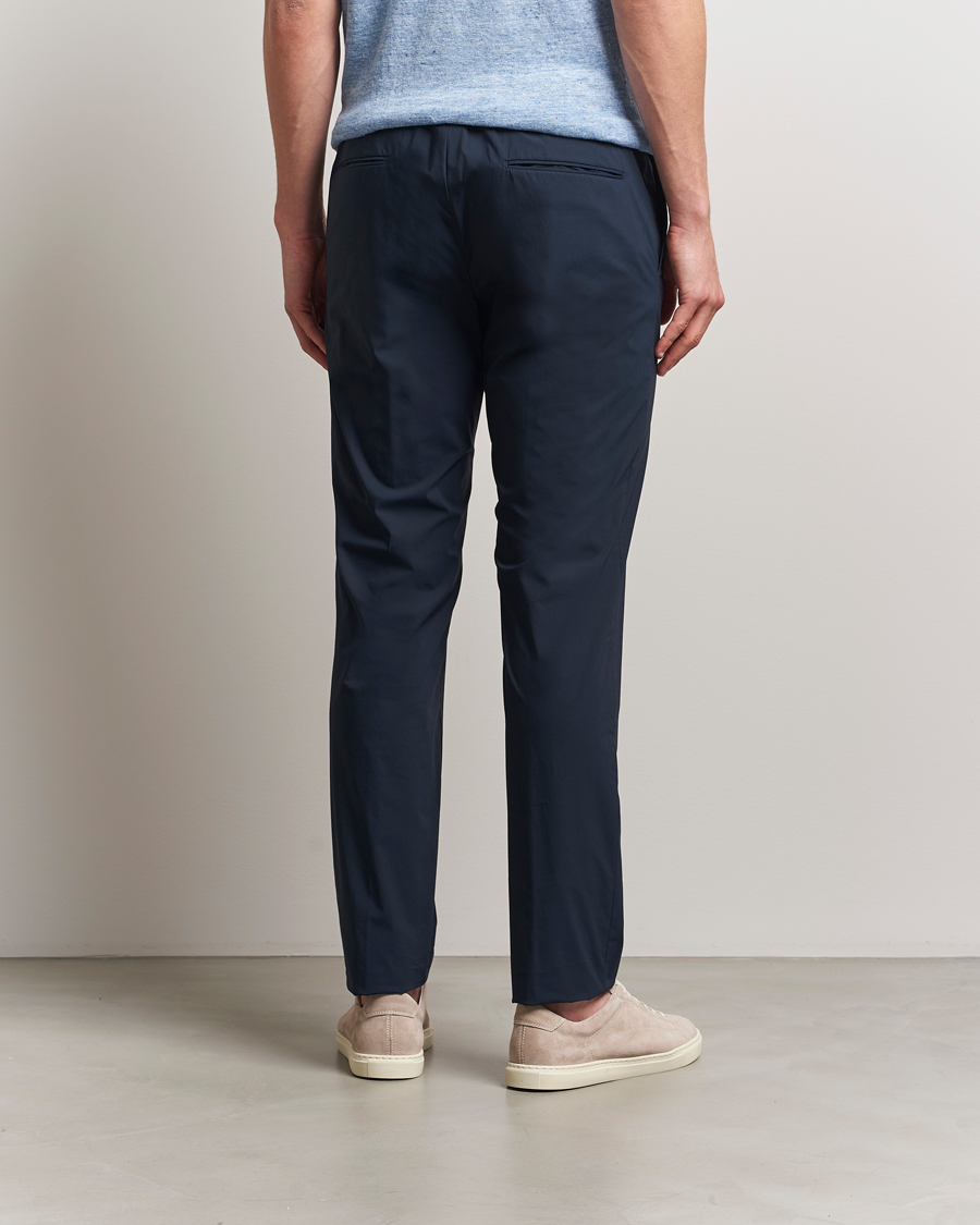 Herr | Byxor | Incotex | Cotton Poplin Drawstring Pants Navy
