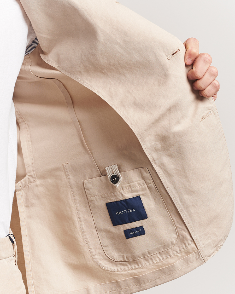 Herr | Kavajer | Incotex | Unconstructed Chinolino Blazer Beige