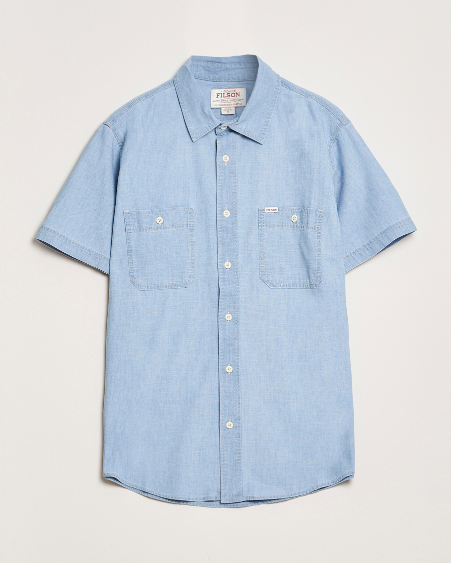 Herr | Skjortor | Filson | Short Sleeve Chambray Shirt Light Indigo