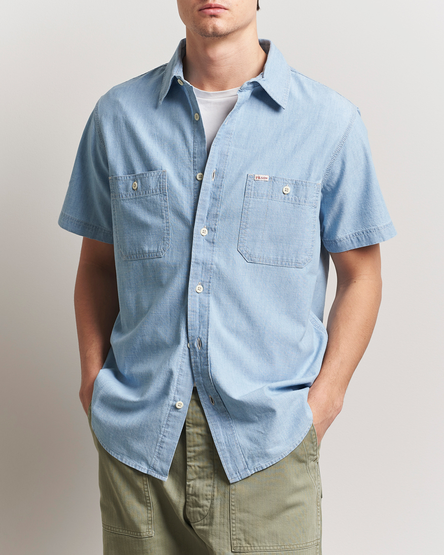 Herr | Skjortor | Filson | Short Sleeve Chambray Shirt Light Indigo