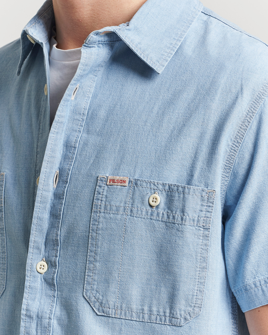 Herr | Skjortor | Filson | Short Sleeve Chambray Shirt Light Indigo