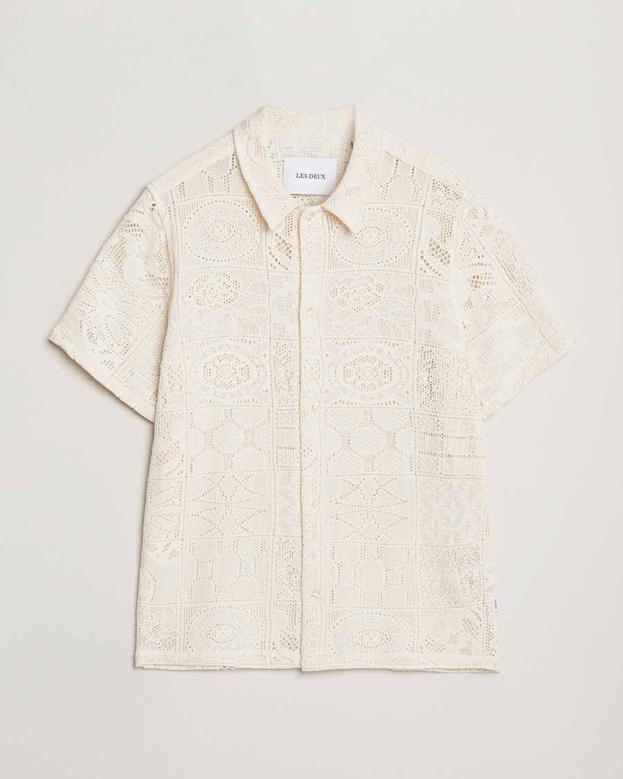 Herr | Skjortor | LES DEUX | Hector Lace Short Sleeve Shirt White