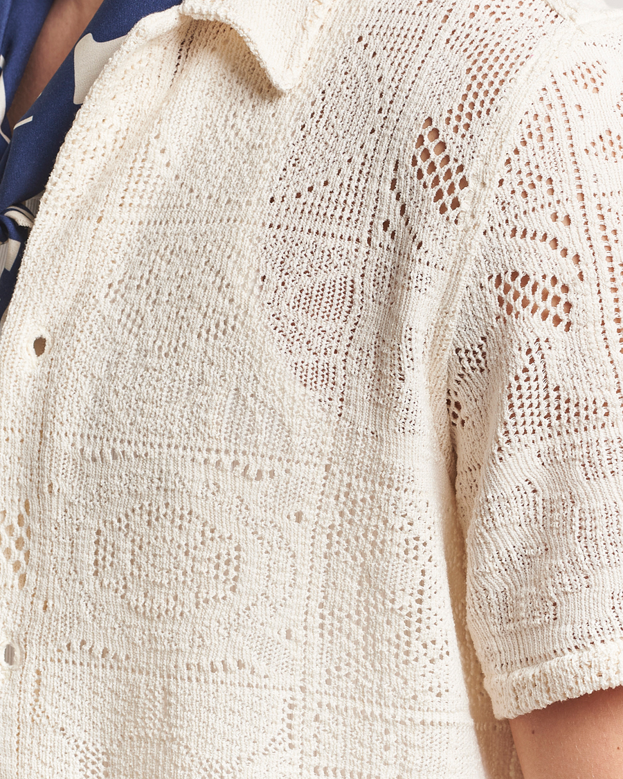 Herr | Skjortor | LES DEUX | Hector Lace Short Sleeve Shirt White