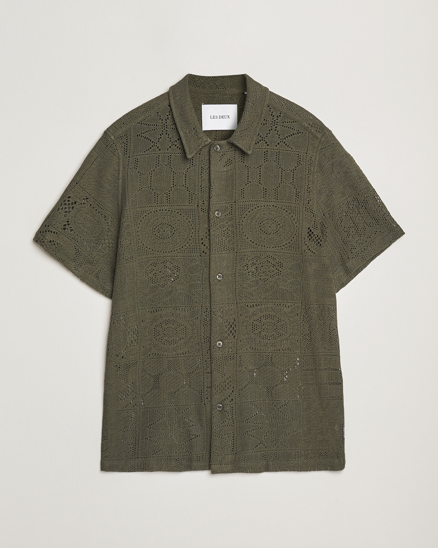 Herr | Skjortor | LES DEUX | Hector Lace Short Sleeve Shirt Green