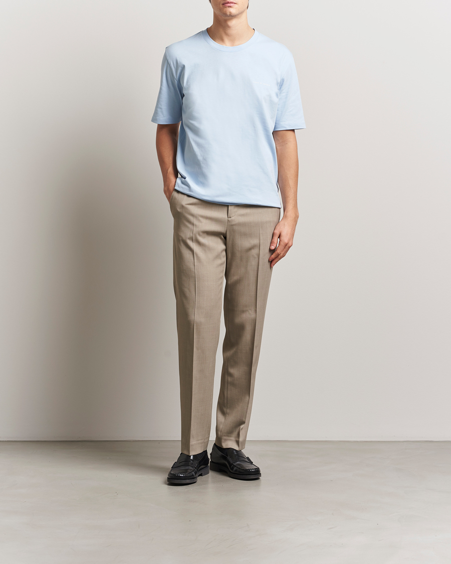 Herr | T-Shirts | Tiger of Sweden | Pro Cotton Logo T-Shirt Light Blue
