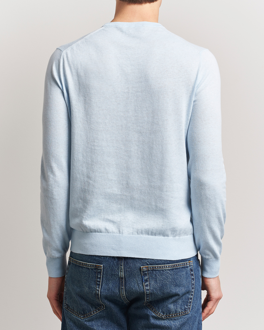 Herr | Tröjor | Tiger of Sweden | Connor Linen/Cotton Sweater Light Blue
