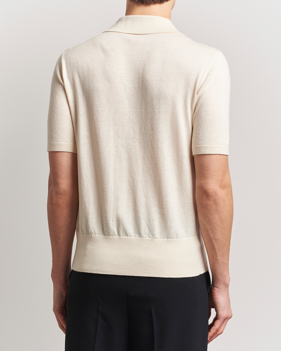 Herr | Skjortor | Tiger of Sweden | Araawen Knitted Short Sleeve Shirt Off White