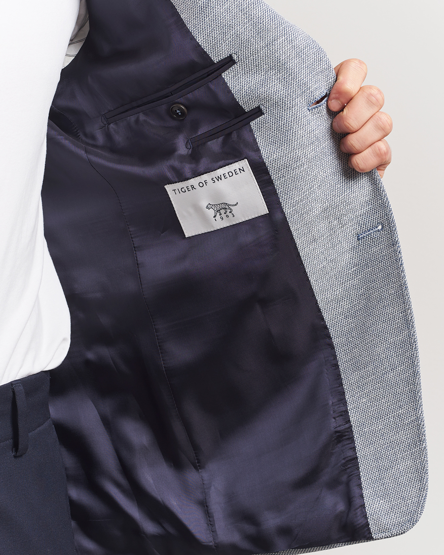 Herr | Kavajer | Tiger of Sweden | Justin Linen/Cotton Structured Blazer Deep Blue