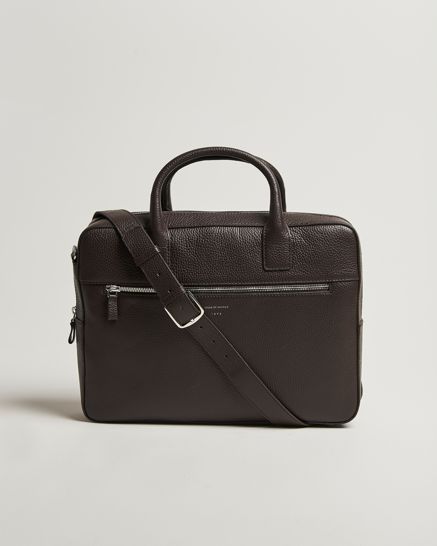 Herr | Tiger of Sweden Beckholmen Leather Briefcase Dark Brown | Tiger of Sweden | Beckholmen Leather Briefcase Dark Brown