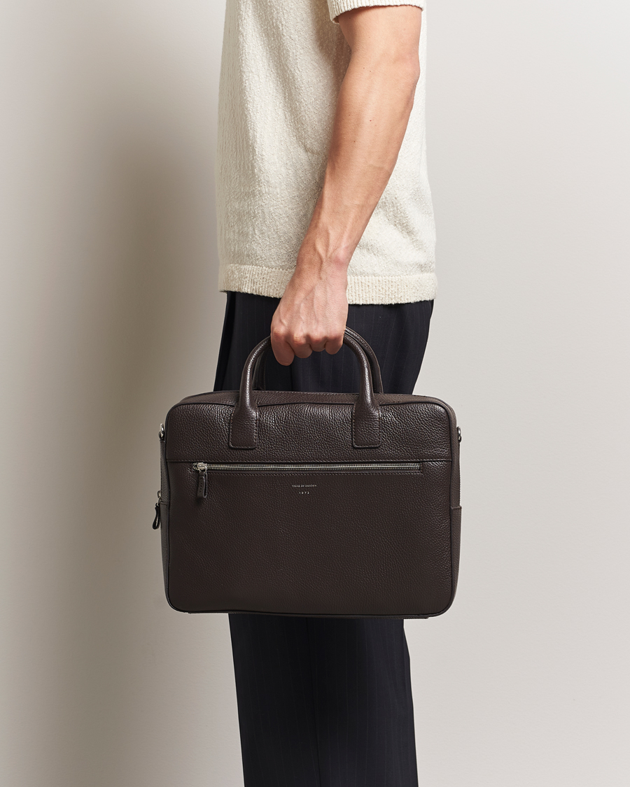 Herr | Tiger of Sweden Beckholmen Leather Briefcase Dark Brown | Tiger of Sweden | Beckholmen Leather Briefcase Dark Brown