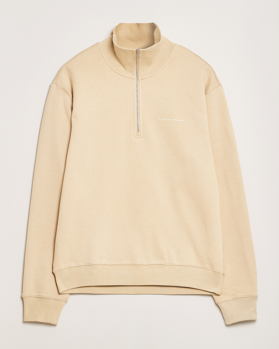 Herr | Tröjor | Tiger of Sweden | Marlon Half Zip Sweatshirt Practical Beige